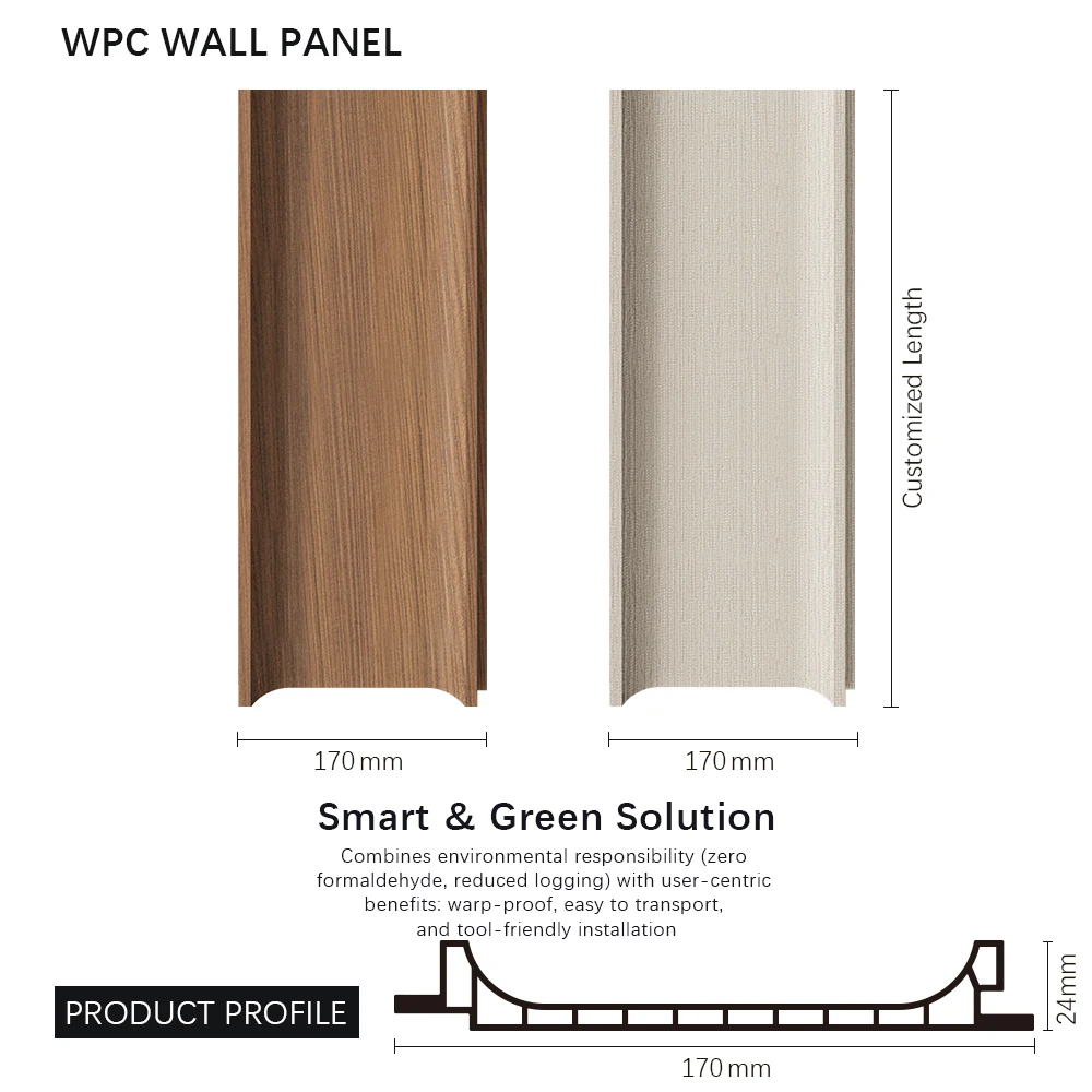環境に優しい WPC 壁パネルは屋内の壁や天井の装飾に使用されます。 ボード